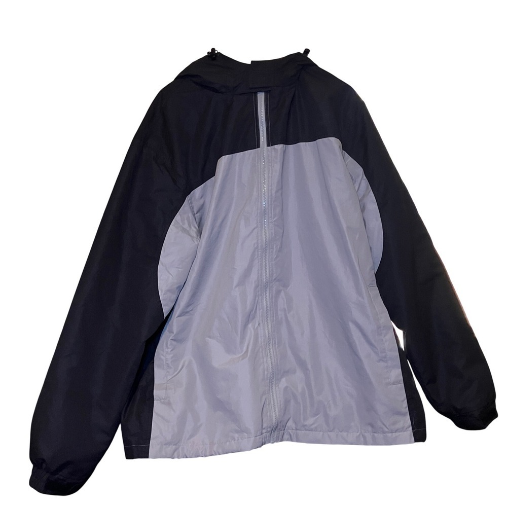 Polar Edge Men's XXL Two Tone Hooded Jacket Black Gray Polyester Lightweight